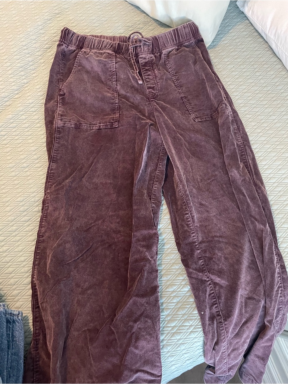 GAP Women's Corduroy Drawstring Pants in Plum